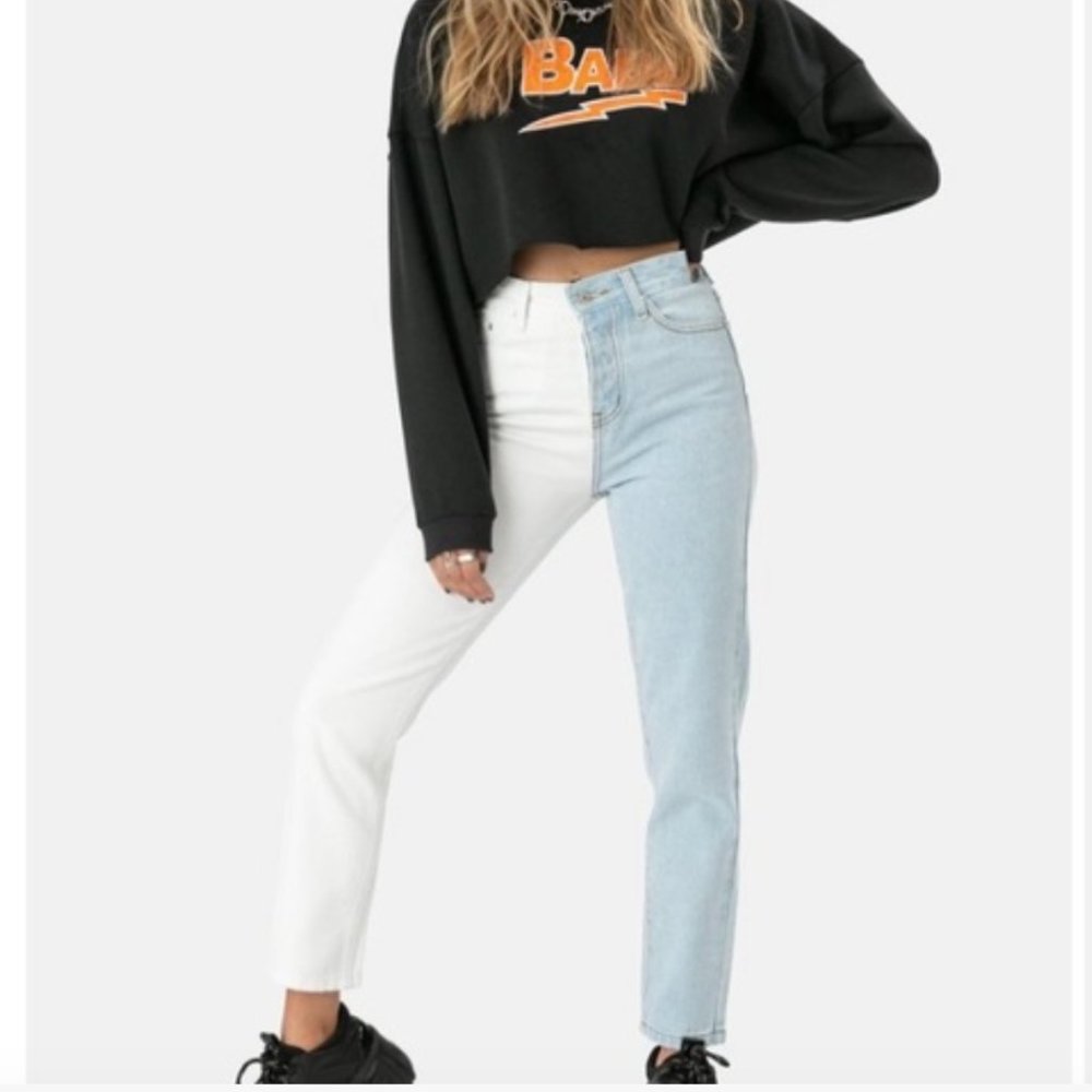 ADIKA Two Tone Color Block Jeans in Medium